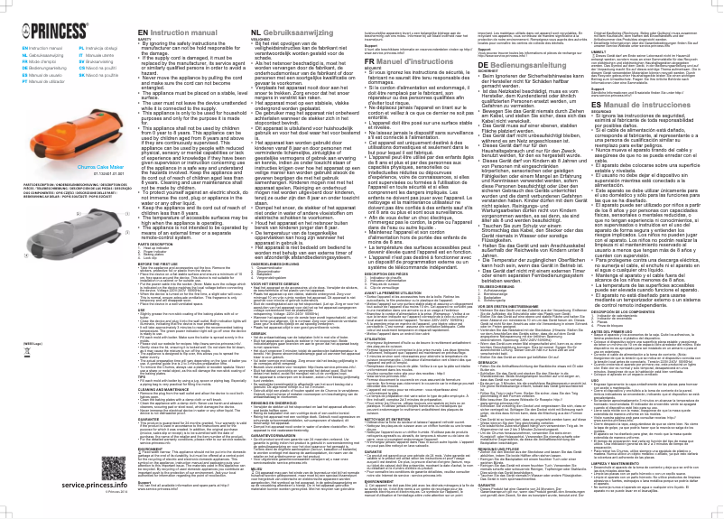 Page n°1 - Manuel utilisateur Princess Churros Cake Maker 132401