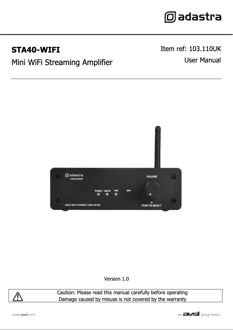 Imagen de la primera página del manual del dispositivo STA40-WIFI