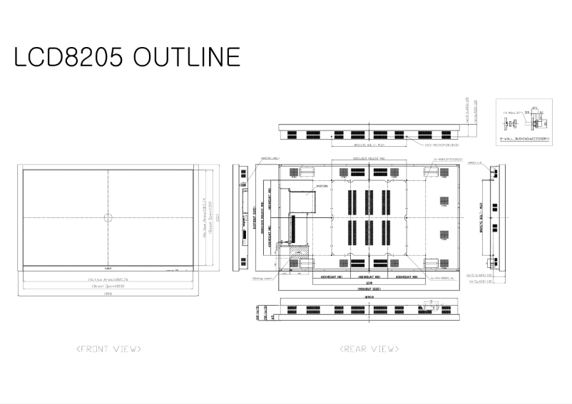 Page n°1 - Dessin technique NEC MultiSync LCD8205