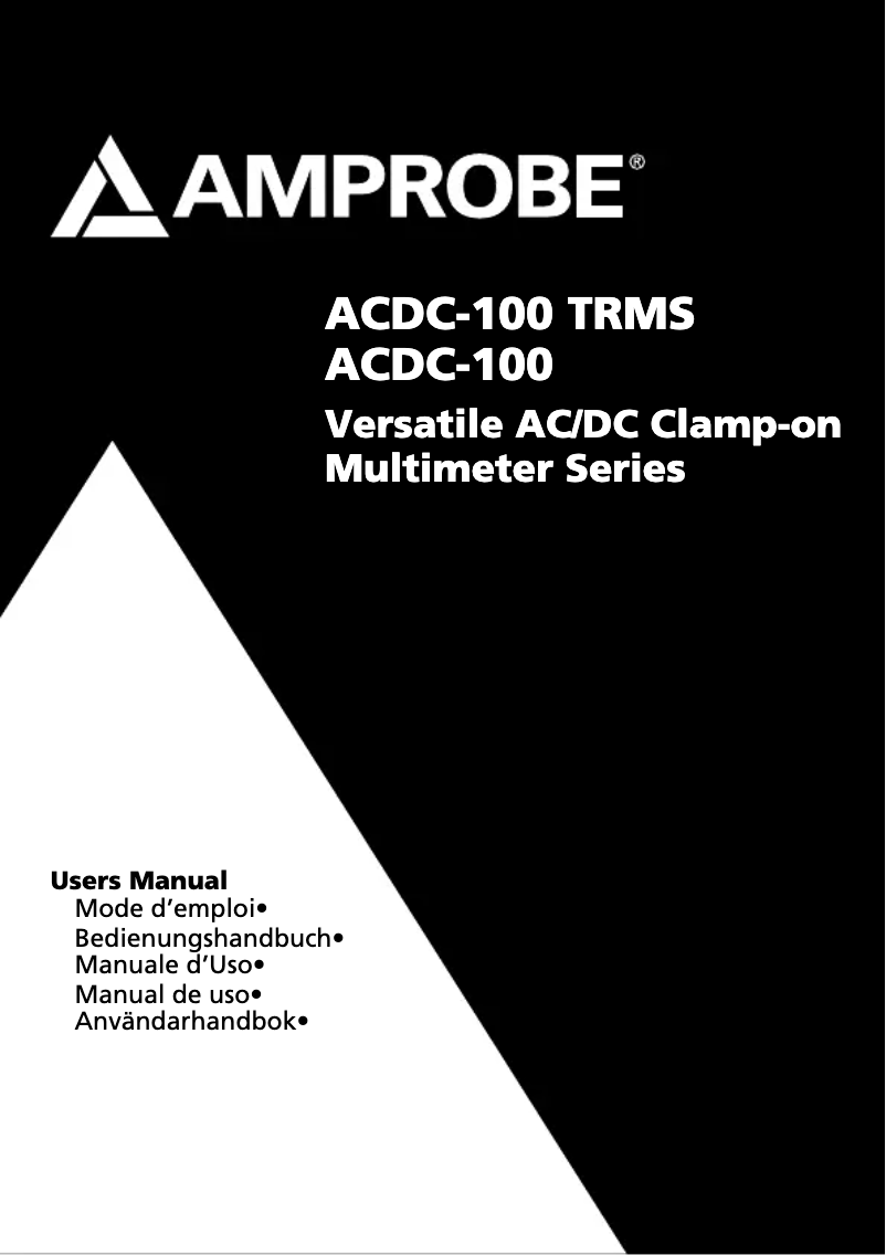 Image de la première page du manuel de l'appareil ACDC-100-TRMS