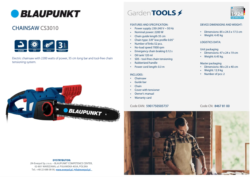 Page n°1 - Fiche technique Blaupunkt CS3010