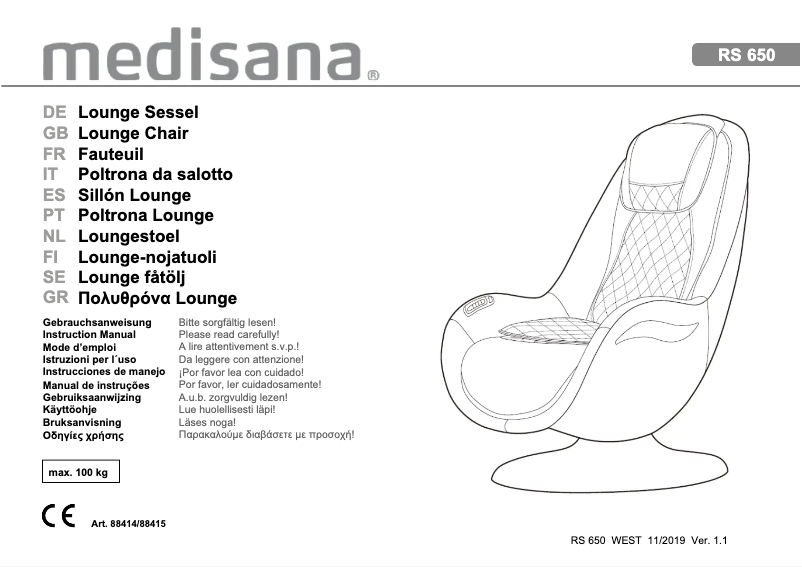 Página 1 del manual Manual de usuario Medisana RS 650