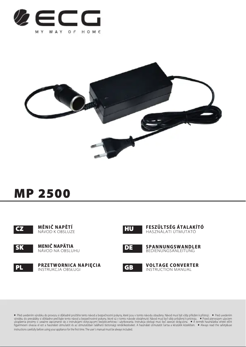 Page n°1 - Manuel utilisateur ECG MP 2500