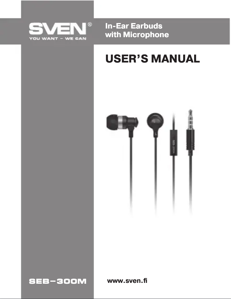 Page 1 de la notice Manuel utilisateur Sven SEB-300M