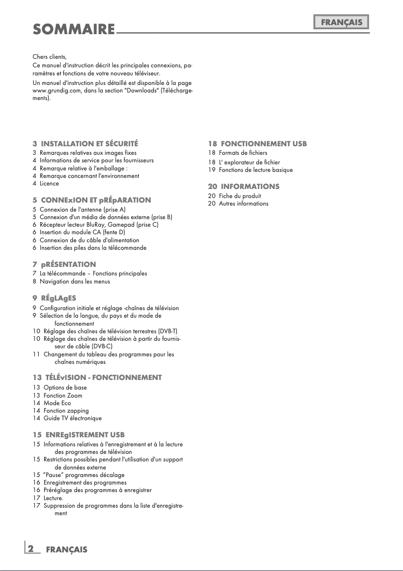 Image de la première page du manuel de l'appareil 32VLE6300BF