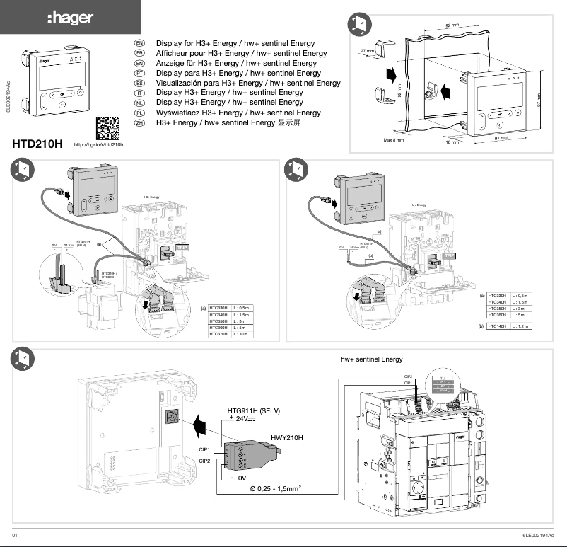 Page 1 de la notice Manuel utilisateur Hager HWY210H