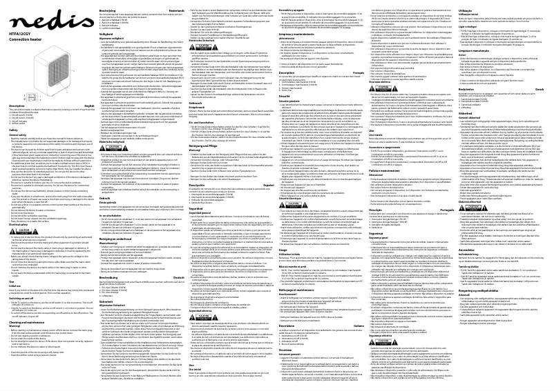 Page 1 de la notice Manuel utilisateur Nedis HTFA12CGY