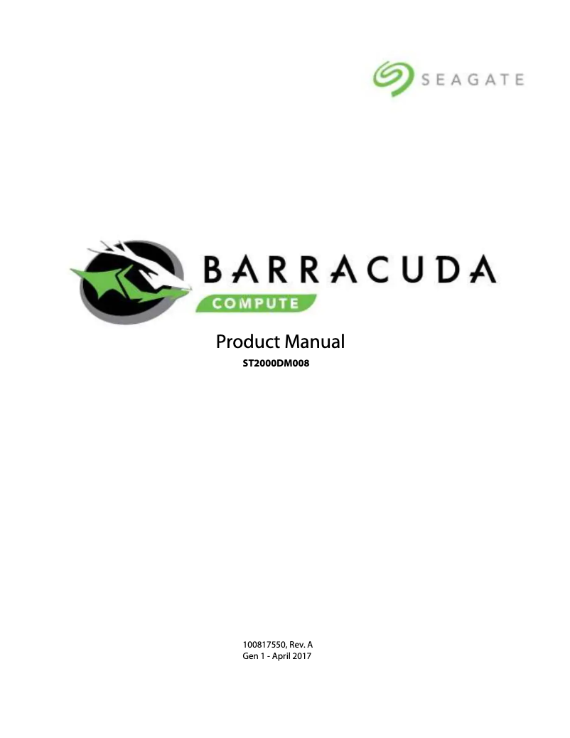 Página 1 del manual Manual de usuario Seagate Barracuda ST2000DM008