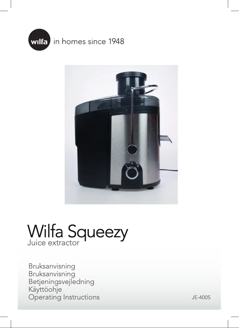 Page n°1 - Manuel utilisateur Wilfa Squeezy JE-400S