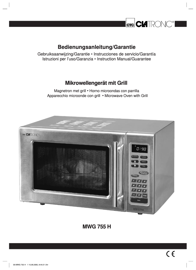 Page n°1 - Manuel utilisateur Clatronic MWG 755 H