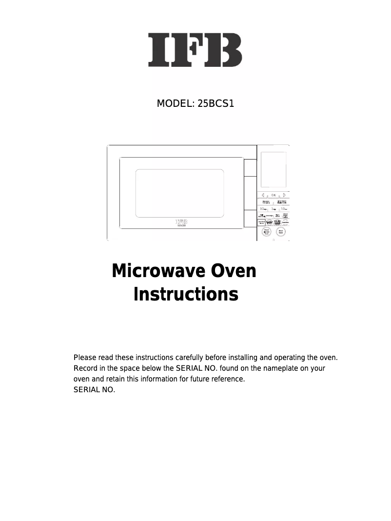 Página 1 del manual Manual de usuario IFB 25BCS1