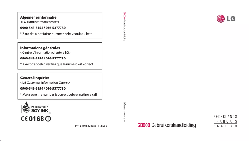 Page 1 de la notice Manuel utilisateur LG Crystal