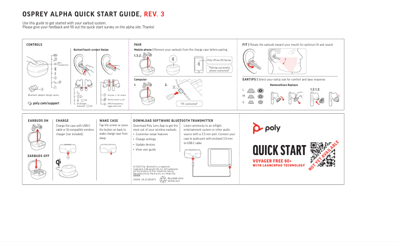 Image de la première page du manuel de l'appareil Voyager Free 60+