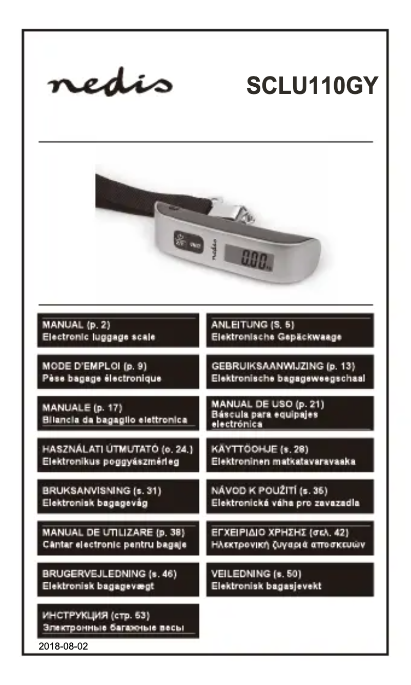 Page 1 de la notice Manuel utilisateur Nedis SCLU110GY