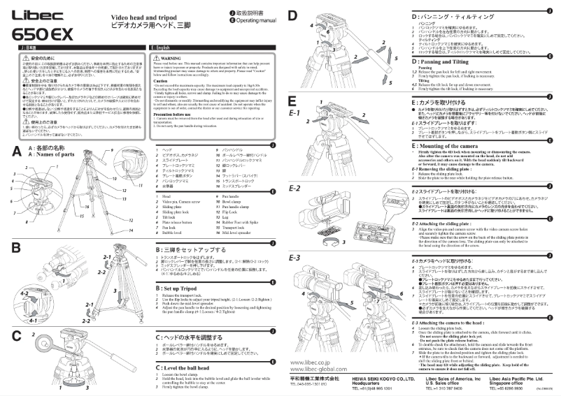 Page 1 de la notice Manuel utilisateur Libec 650EX