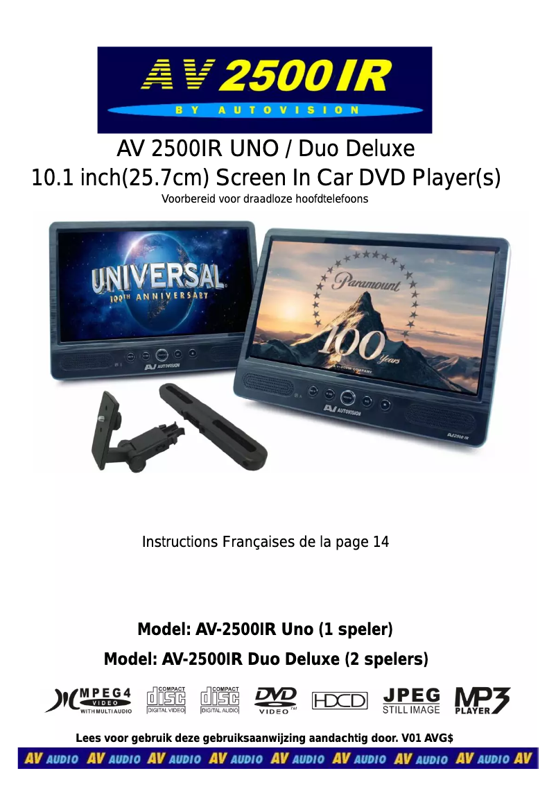 Image de la première page du manuel de l'appareil AV2500IR DUO Deluxe