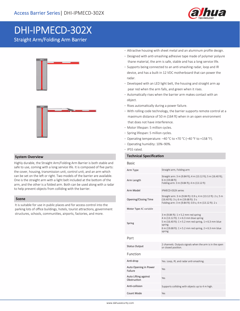 Page 1 de la notice Manuel utilisateur Dahua Technology IPMECD-302X
