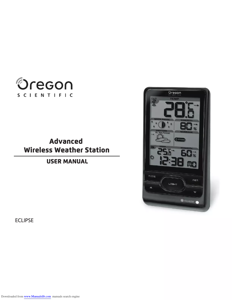 Page 1 de la notice Manuel utilisateur Oregon Scientific ECLIPSE