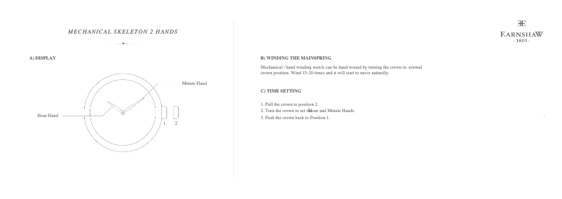 Page 1 de la notice Manuel utilisateur Earnshaw Bauer ES-8061-SETB-02