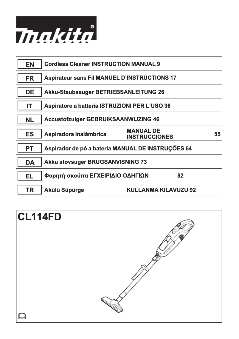 Page 1 de la notice Manuel utilisateur Makita CL114FD