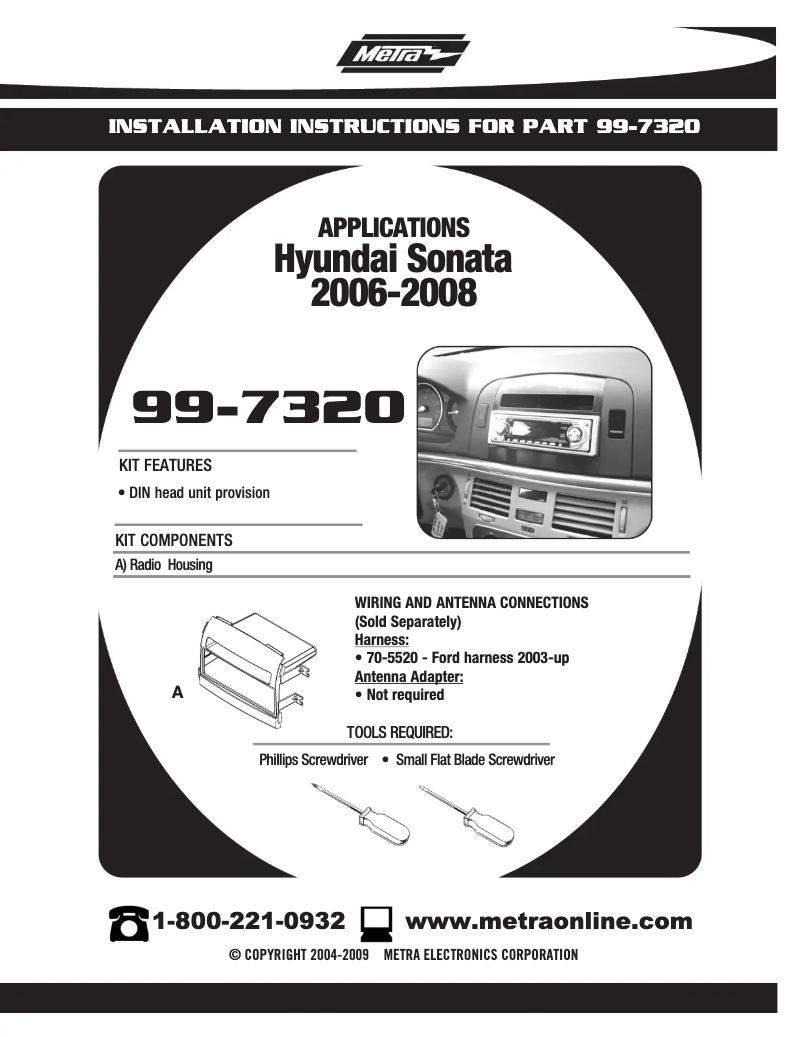 Página 1 del manual Guía de instalación Metra 99-7320