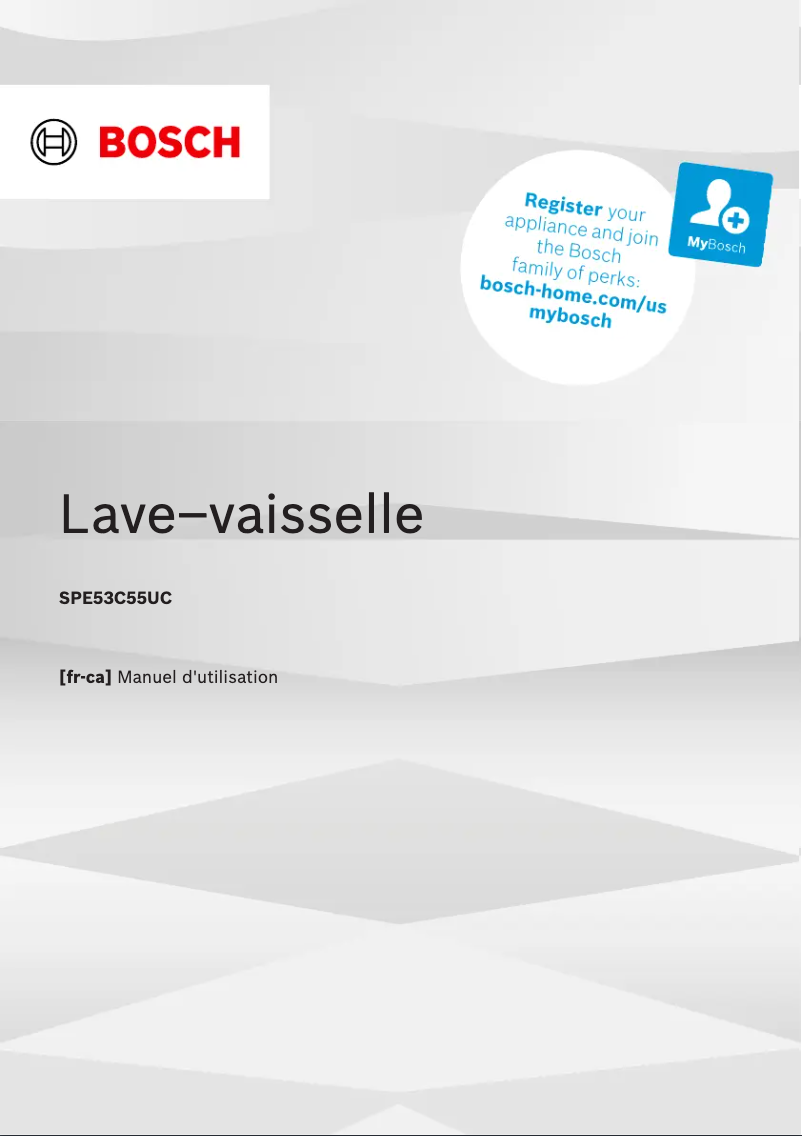 Página 1 del manual Manual de usuario Bosch SPE53C55UC