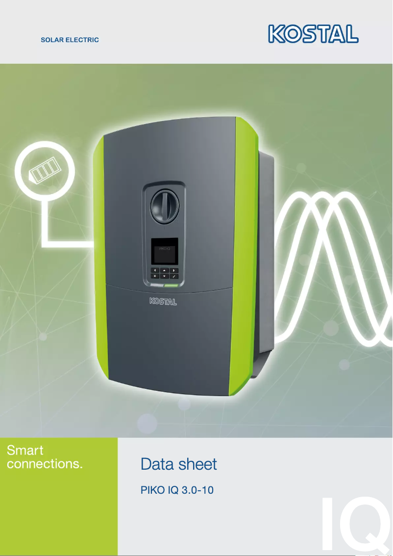 Page 1 de la notice Fiche technique Kostal IQ 5.5
