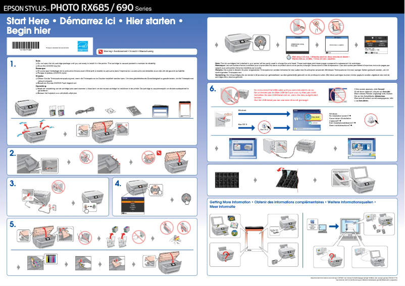 Page 1 de la notice Manuel utilisateur Epson Stylus Photo RX685