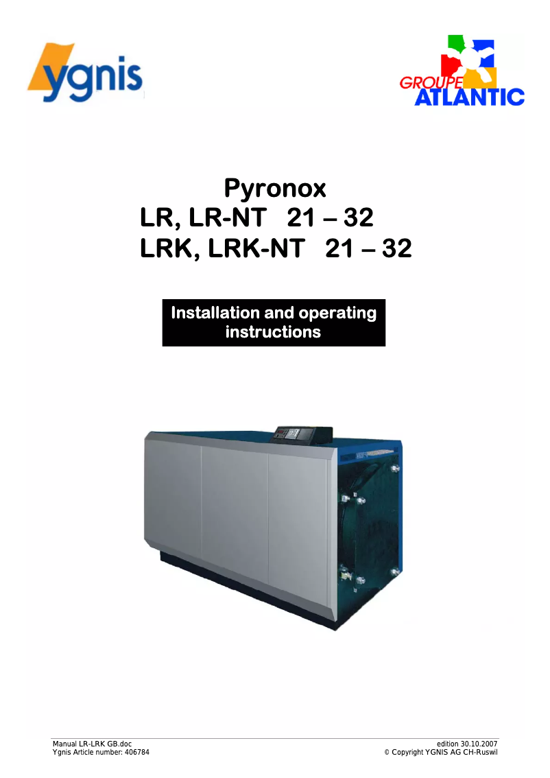 Page n°1 - Manuel utilisateur Ygnis Pyronox LR-NT
