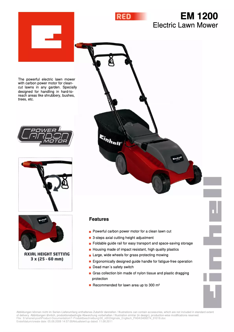 Página 1 del manual Manual de usuario Einhell EM 1200