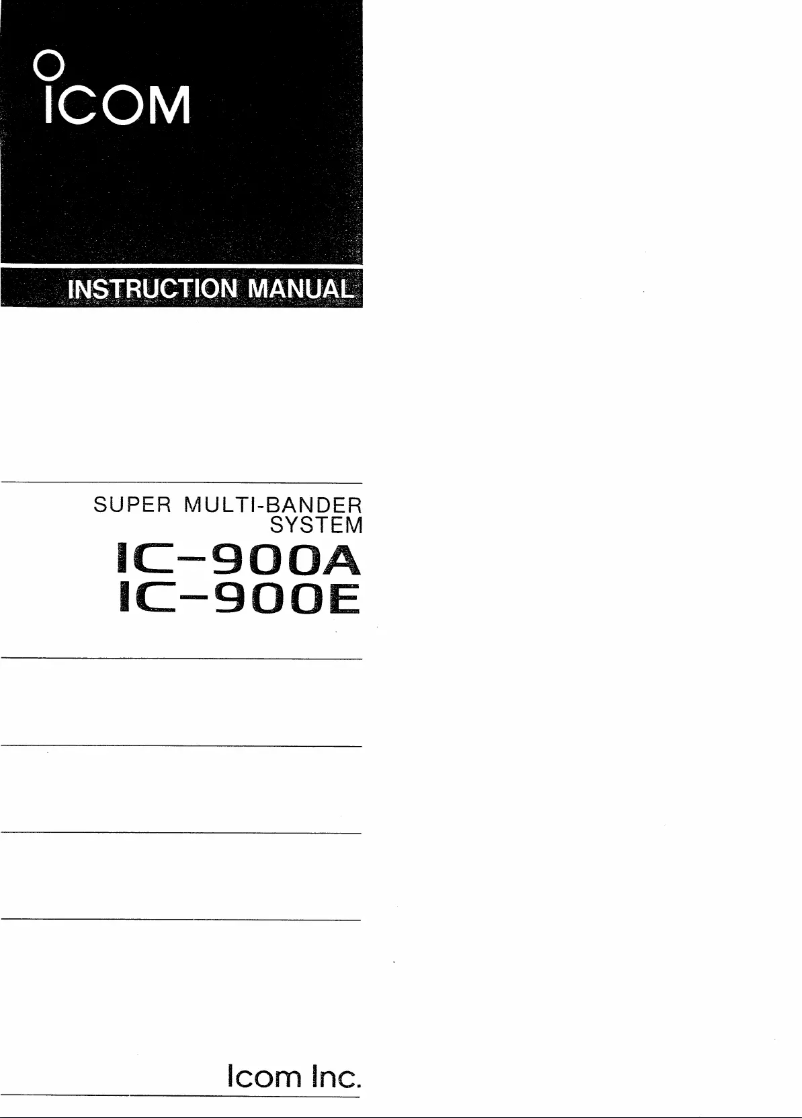 Image de la première page du manuel de l'appareil IC-900A