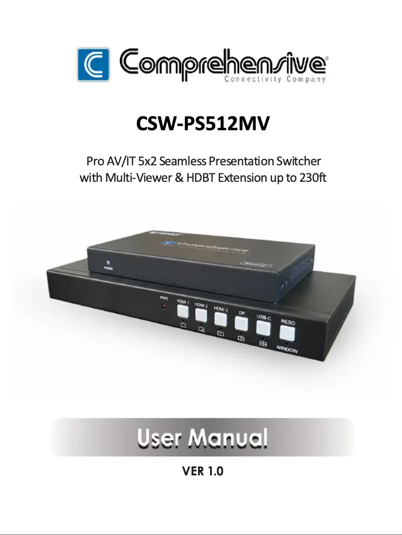 Page n°1 - Manuel utilisateur Comprehensive CSW-PS512MV