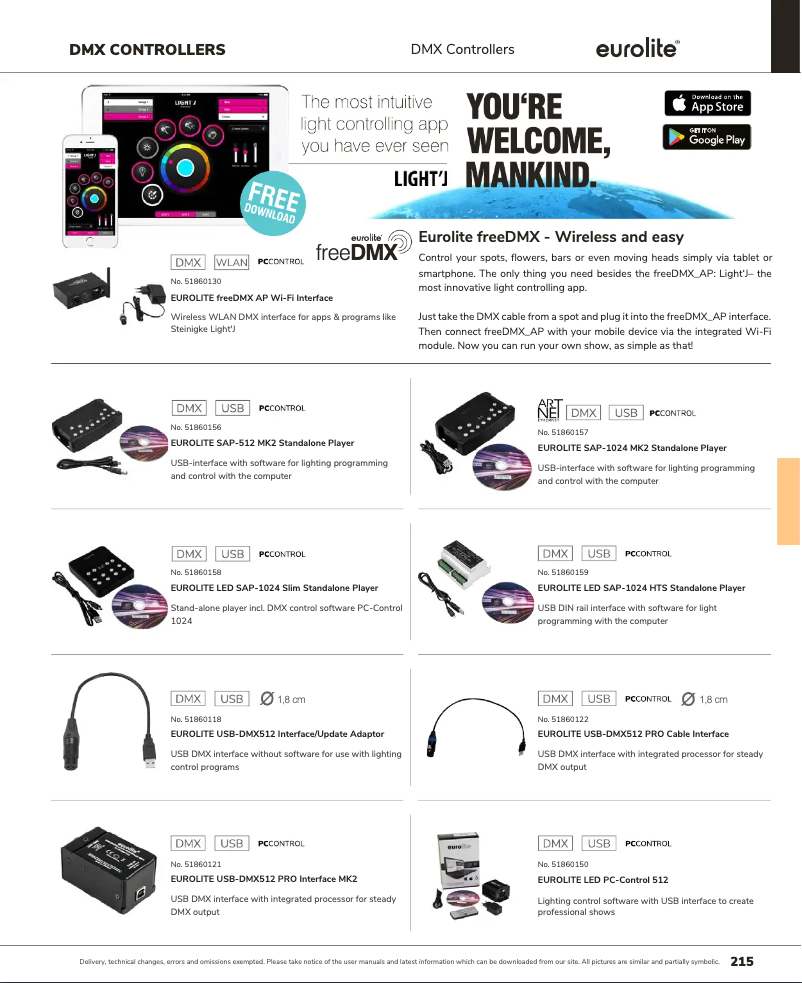Page n°1 - Catalogue Eurolite USB DMX512 PRO