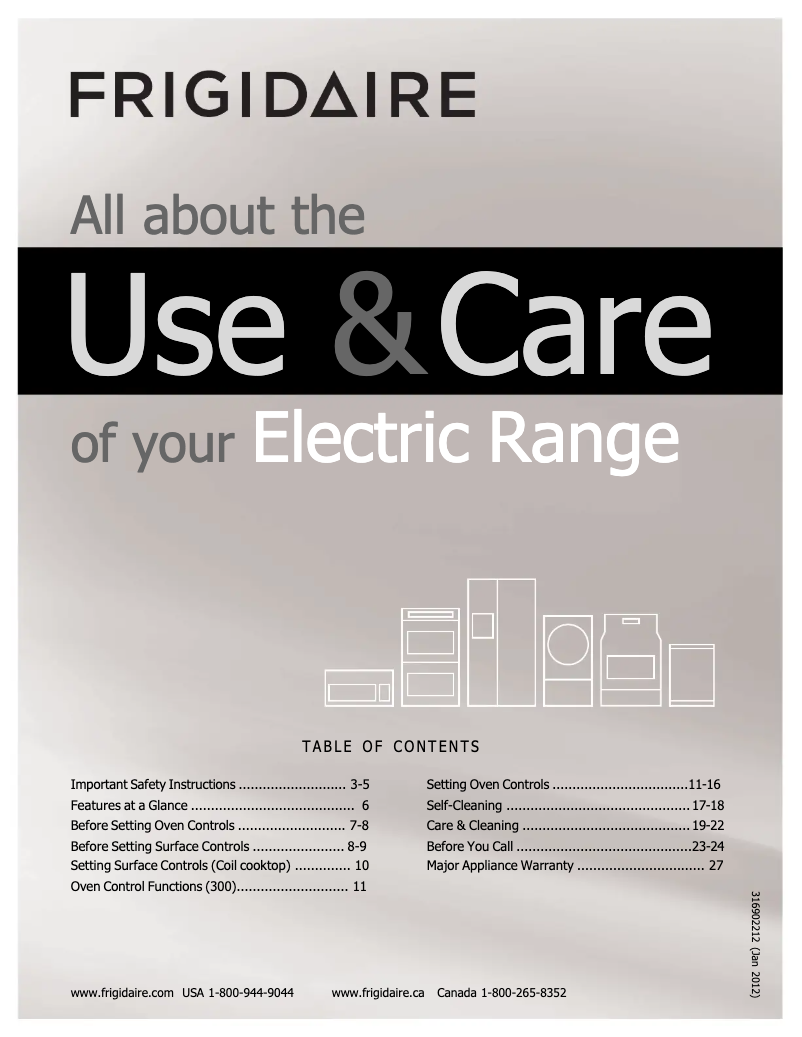 Image de la première page du manuel de l'appareil FFEF3016LW
