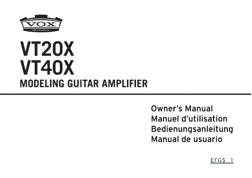 Página 1 del manual Manual de usuario VOX VT40X