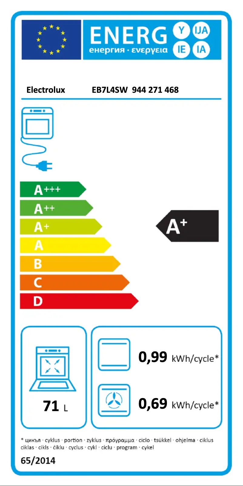 Image de la première page du manuel de l'appareil EB7L4SW