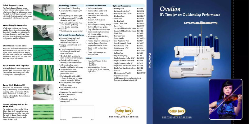Image de la première page du manuel de l'appareil Ovation BLES8