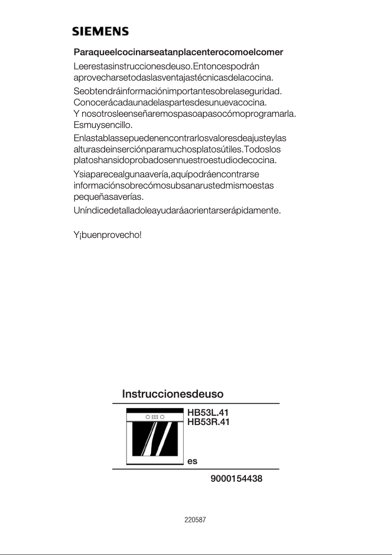 Page 1 de la notice Mode d'emploi Siemens HB53R541