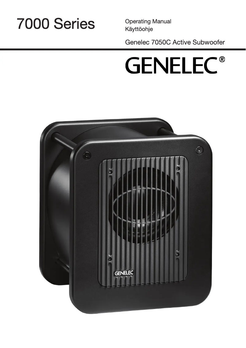 Page 1 de la notice Manuel utilisateur Genelec 7050 CPM