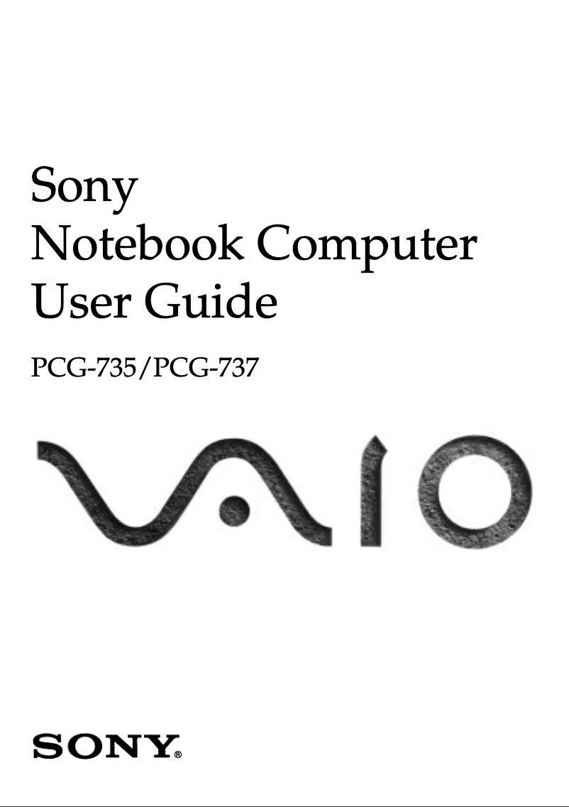Página 1 del manual Manual de usuario Sony Vaio PCG-737
