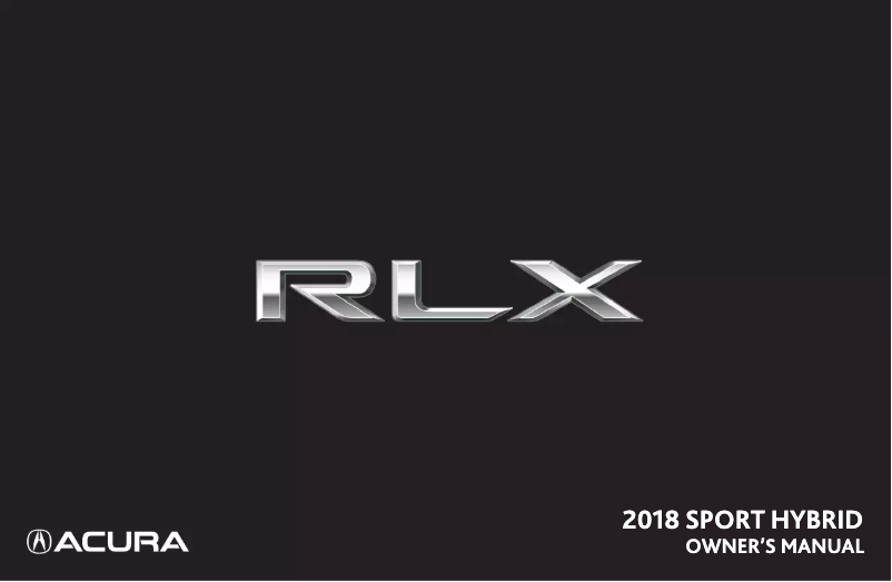 Page 1 de la notice Manuel utilisateur Acura RLX (2018)