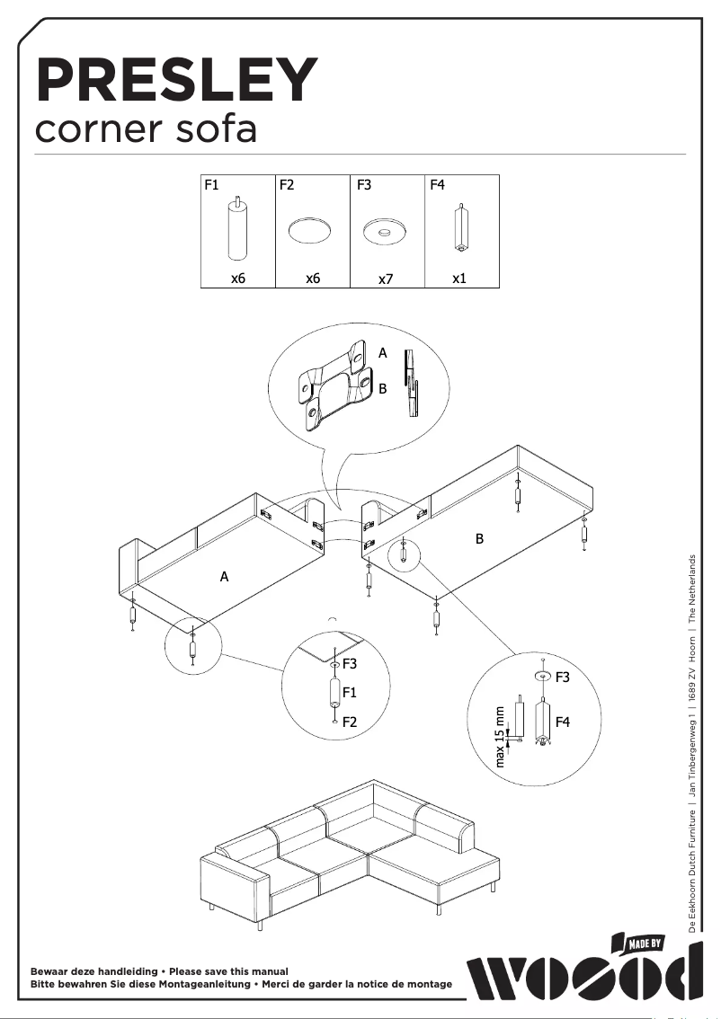 Página 1 del manual Manual de usuario WOOOD Presley