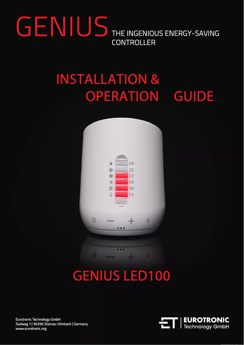 Page n°1 - Manuel utilisateur Eurotronic Genius LED100