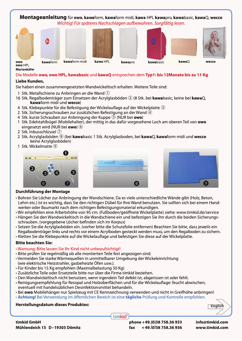 Page 1 de la notice Manuel utilisateur Timkid KawaQ