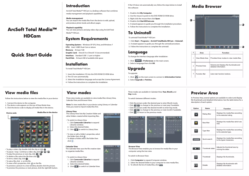 Page 1 de la notice Manuel utilisateur Genius HD525