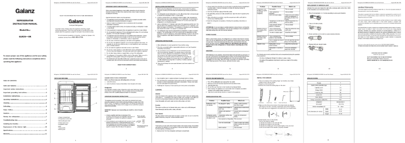 Page 1 de la notice Manuel utilisateur Galanz GLR35BKER