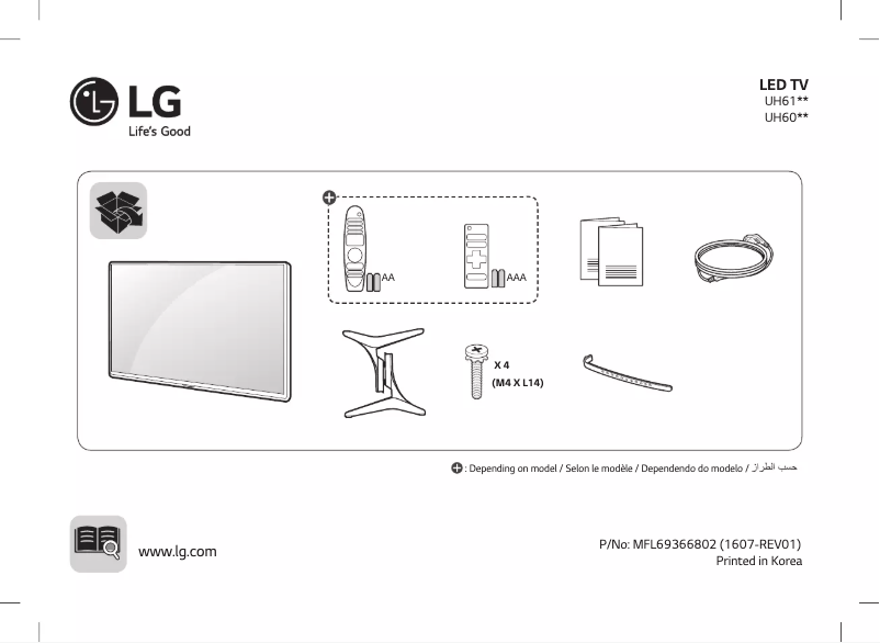 Page 1 de la notice Manuel utilisateur LG 60UH603V