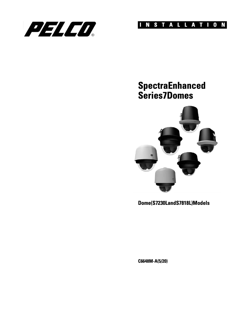 Page n°1 - Manuel utilisateur Pelco Spectra Enhanced S7230L-YB0