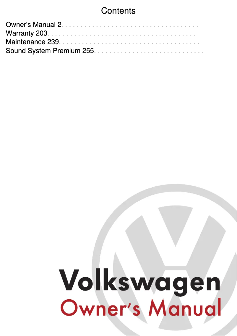Page 1 de la notice Manuel utilisateur Volkswagen Golf (1996)