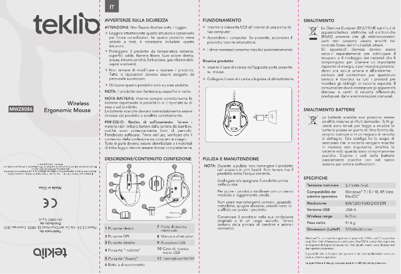 Página 1 del manual Manual de usuario TEKLIO MWZ8086